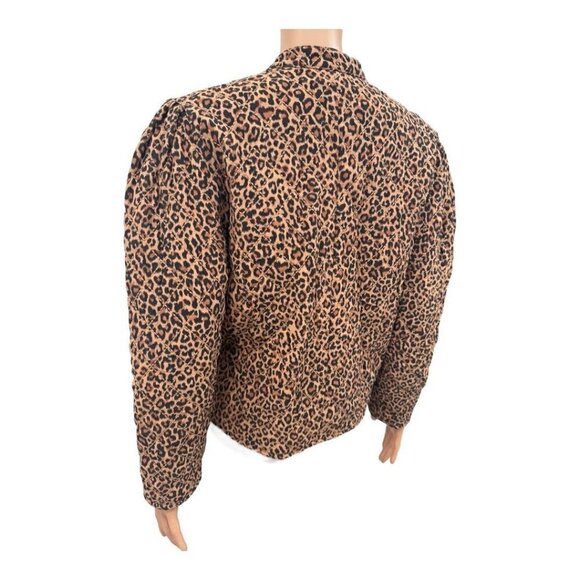 Something Navy Leopard Black Reversible Quilted Jacket NWT - Picture 8 of 14